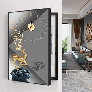 电表箱装饰画 画2023新款带钟表竖款免打孔遮挡配电箱电闸合客厅