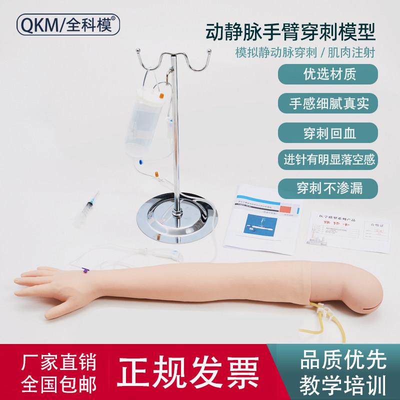 高级静动脉穿刺输液肌肉注射训练模型抽血示教手臂打针模具带支架