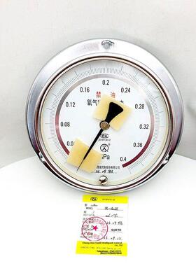 常州天利精密压力表Y150轴向压力表0.4Mpa氧舱精密压力表