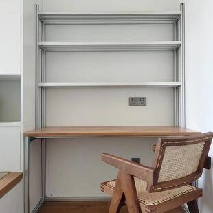 桦木海洋板书桌书架一体现代简约办公桌家用电脑桌工作台方形桌子