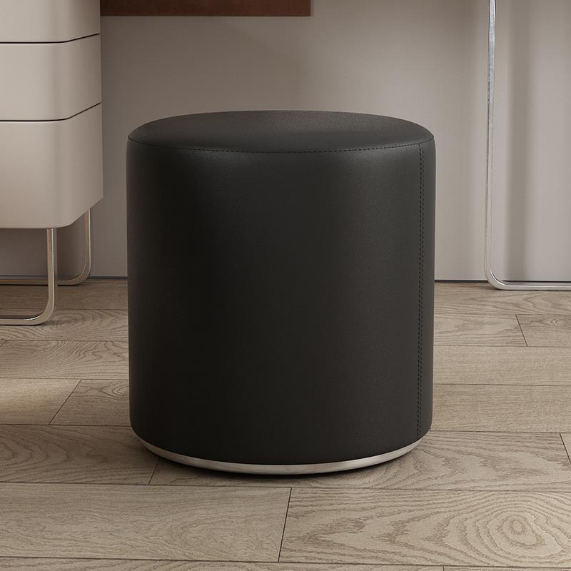 轻奢真皮化妆凳矮凳梳妆台椅子高级感可旋转小圆凳家用卧室换鞋凳