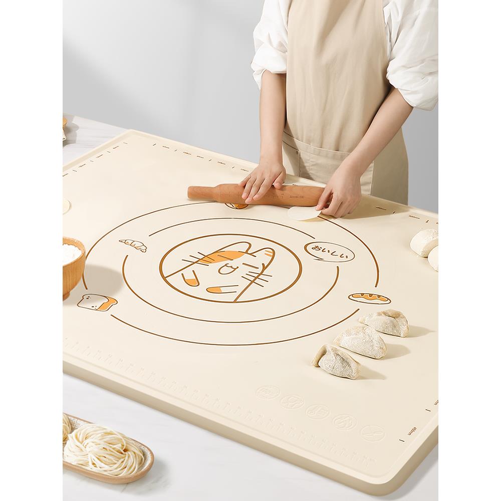 日本硅胶揉面垫加厚食品级面板家用防滑擀面和面垫做馒头包子垫子