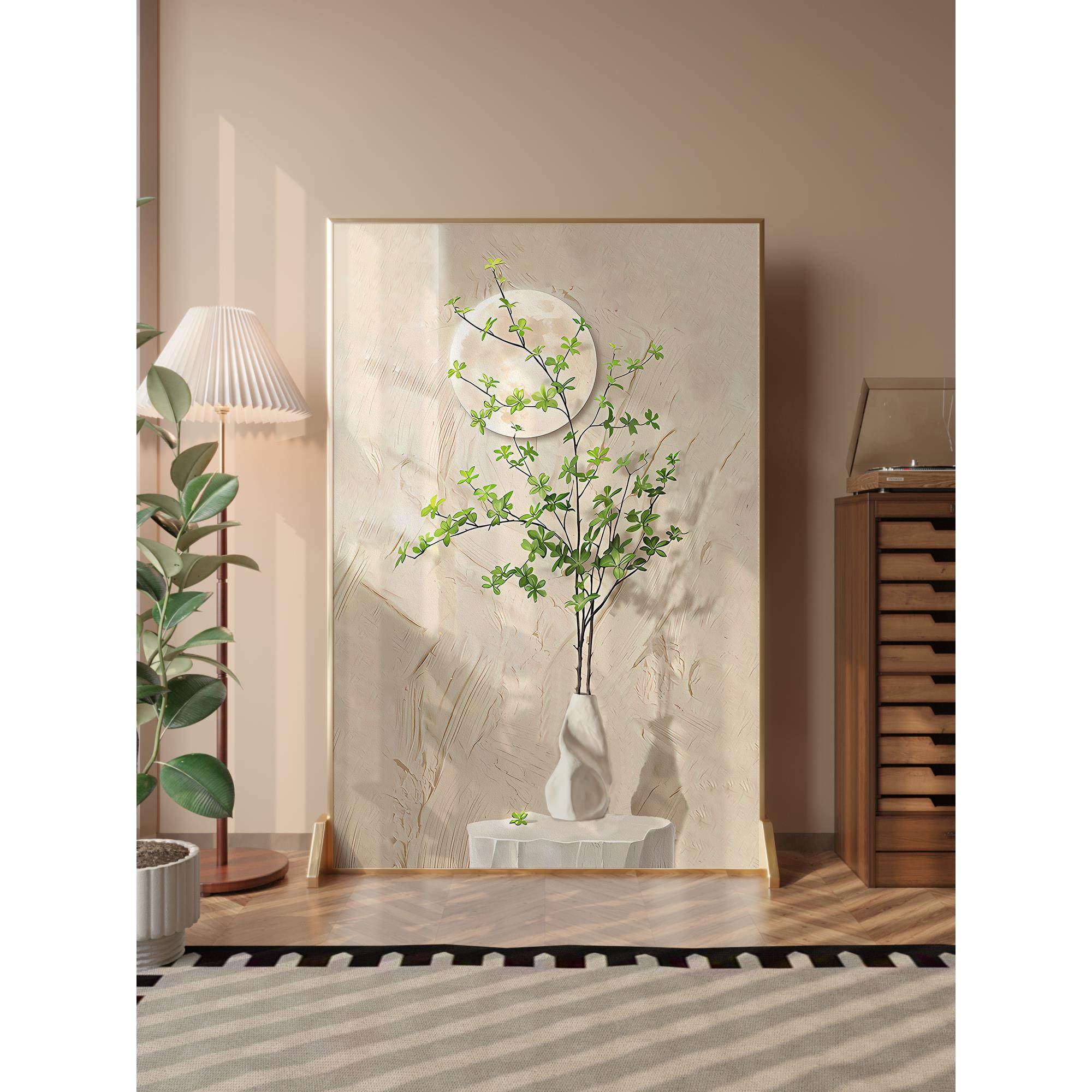 北欧屏风隔断客厅现代简约入户正对门玄关遮挡轻奢移动铝合金座屏