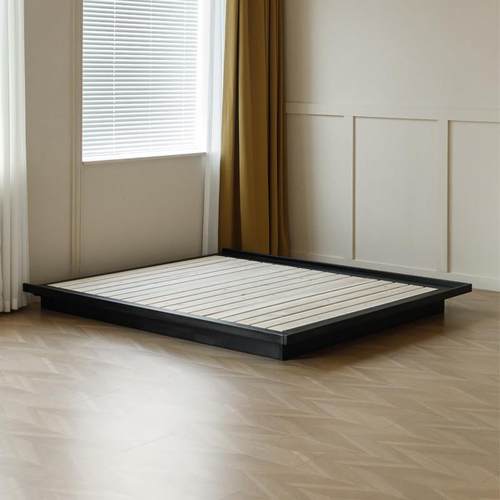 北美黑胡桃木榻榻米床矮床地台床无靠背日式简约黑色实木床民宿床