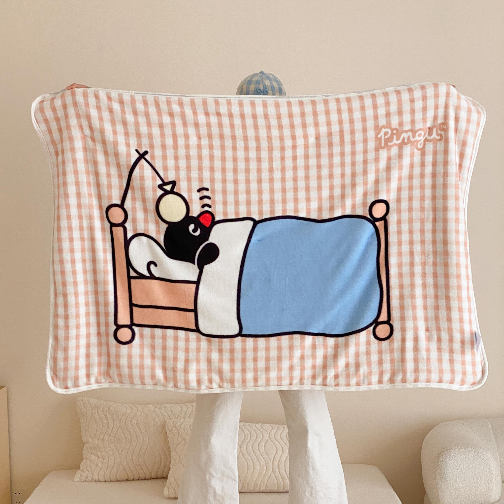 富山商店 x Pingu企鹅家族可爱四季毛绒午睡毯休闲毯沙发毯可机洗