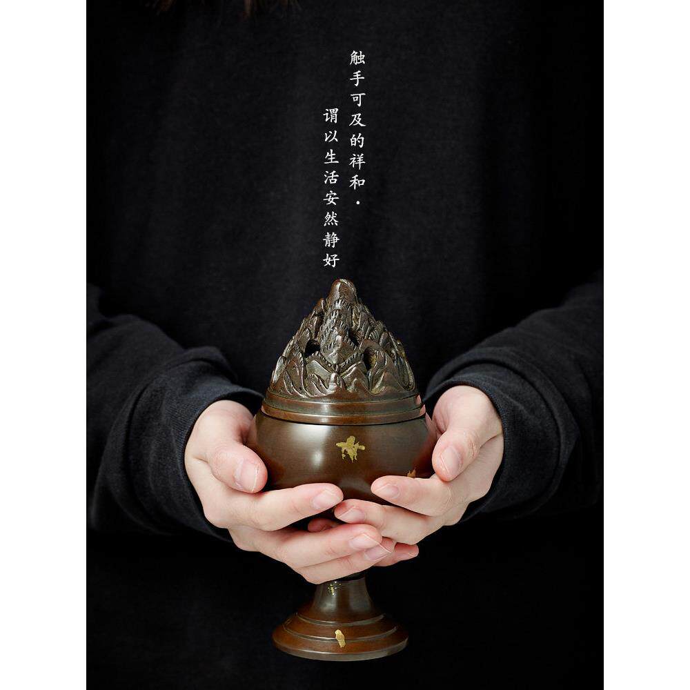 铜香炉纯铜家居室内彷古大型檀香香炉佛像香炉沉香盘香炉博山香炉