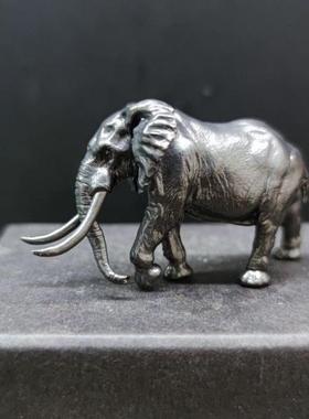 黄铜实心做旧迷你猛犸象猛兽大象摆件工艺品鱼缸造景桌面摆件招财
