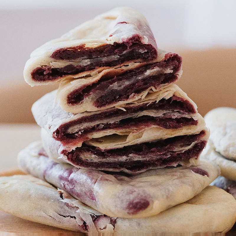 夏午三点  手工紫薯芋泥饼无蔗糖粗粮健身饱腹零食早晨早餐