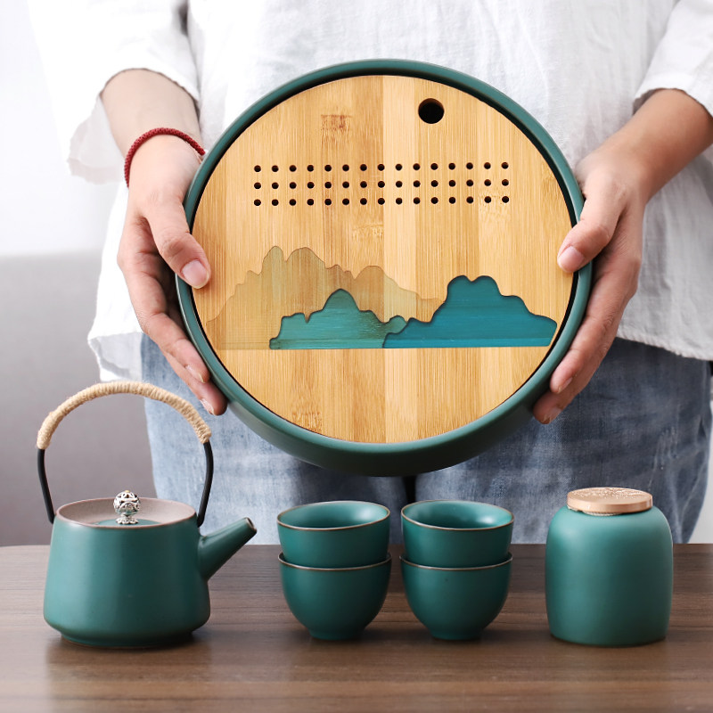 遇素功夫茶具小套家用日式简约陶瓷茶壶茶杯套装茶盘整套旅行茶具,餐饮具,功夫茶具,淘宝优惠券,粉丝福利购,淘宝优惠卷