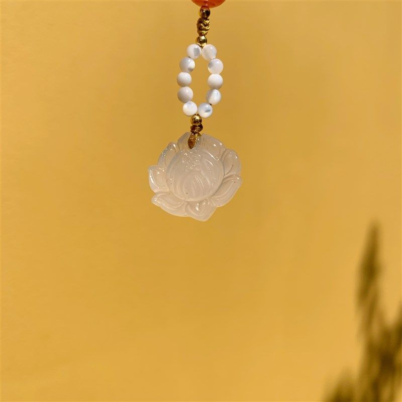 代流通处玉髓莲花小挂件钥匙链手机挂绳天然南红通透玛瑙绕指古风,节庆用品/礼品,钥匙链,淘宝优惠券,粉丝福利购,淘宝优惠卷