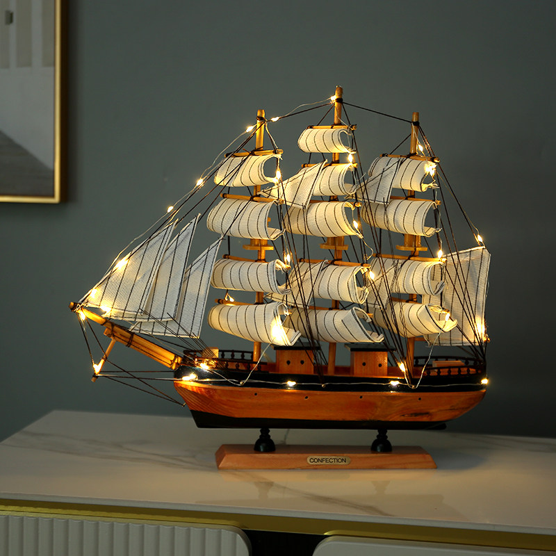 一帆风顺帆船摆件办公室老板桌面木质模型家居客厅装饰品开业礼物,家居饰品,装饰摆件,淘宝优惠券,粉丝福利购,淘宝优惠卷