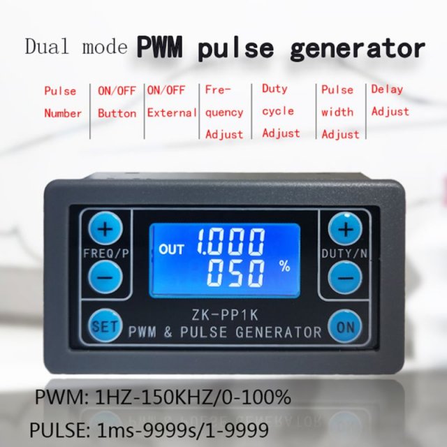 PWM pulse frequency duty cycle adjustable module square wave