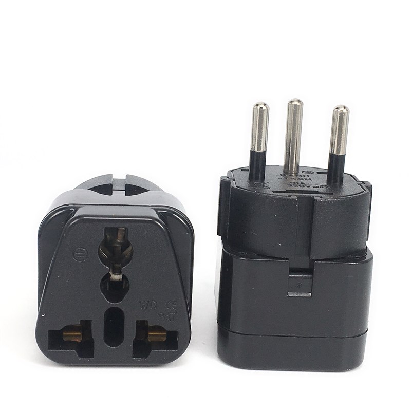 Black copper CE Universal Socket Israel Travel Adapter plug