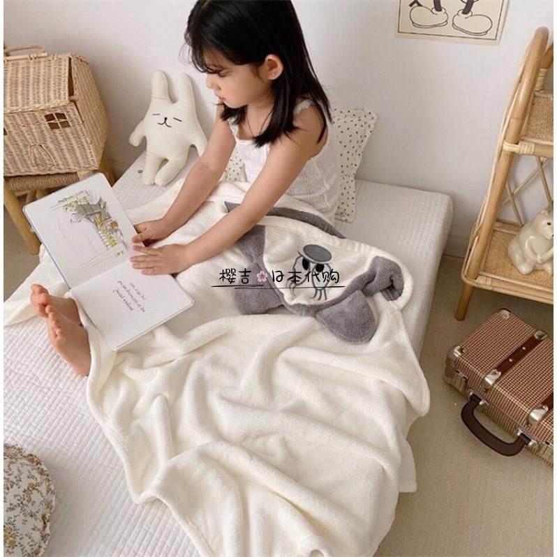 日本现货gp儿童卡通不掉毛浴巾婴幼儿多功能毯子连帽斗篷披肩浴袍