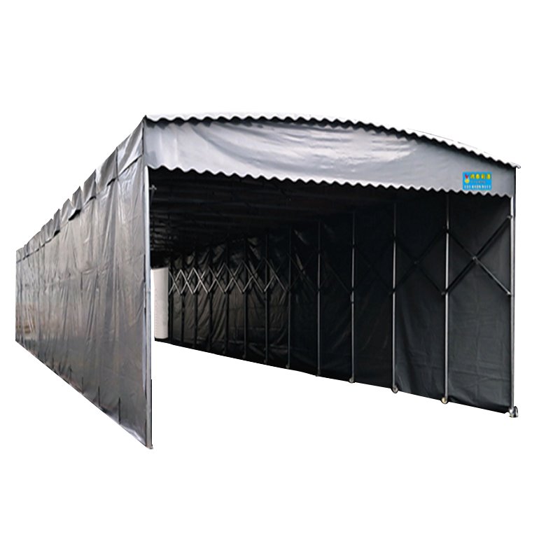 2023销高#档推拉蓬雨棚遮阳棚折叠伸缩式大排档帐篷户外防雨移动