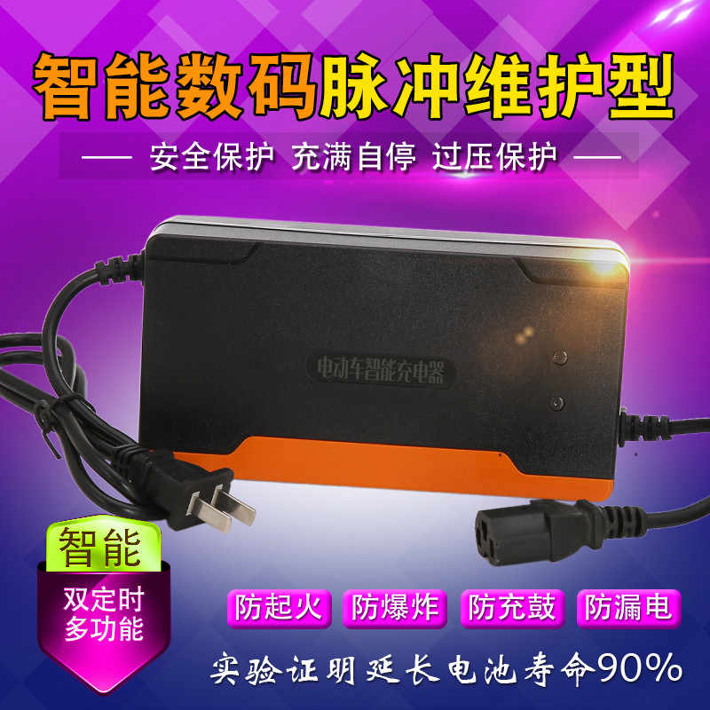 铅酸24伏电动车电瓶车载充电器24V12AH24V20AH老人轮椅车充电器48
