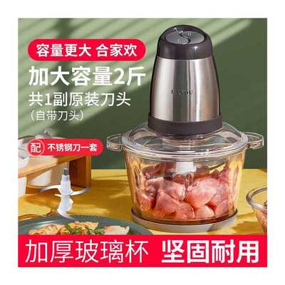 蓝度绞肉机家庭用电动小型多功能搅拌料理全自动碎菜辣椒打馅神器