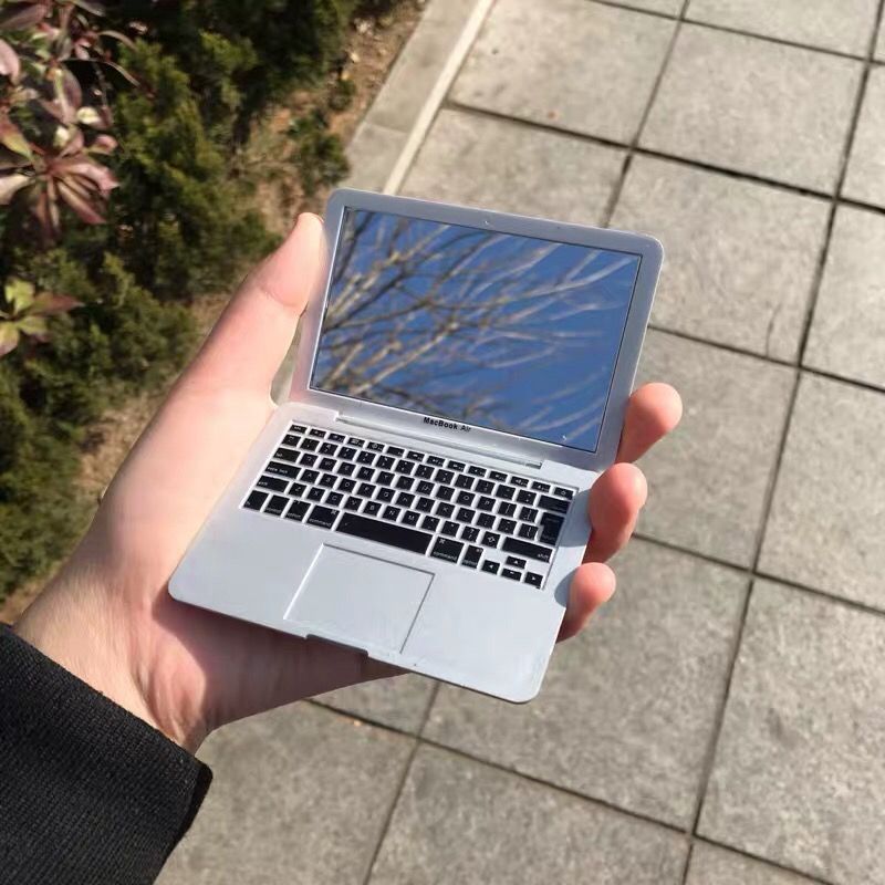 Mac镜子迷你化妆镜子创意s苹果笔记型电脑造型可携式折叠小化妆镜