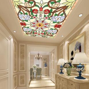 饰图案灯板压克力透 新品 厂促厂促欧式 彩色玻璃悬吊式 天花板艺术装