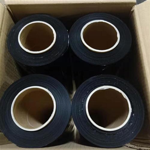 新款厂销PE缠绕膜50cm拉伸膜保鲜膜黑色打包膜大卷工业用物流保款