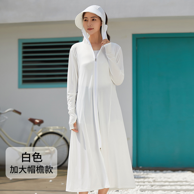 电动车防晒衣女夏季长款全身透气薄款骑行罩衫遮阳防晒服外套