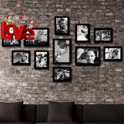 客厅沙发背景墙挂画工业风美发店装饰画创y意酒吧壁画复古饭店墙图片