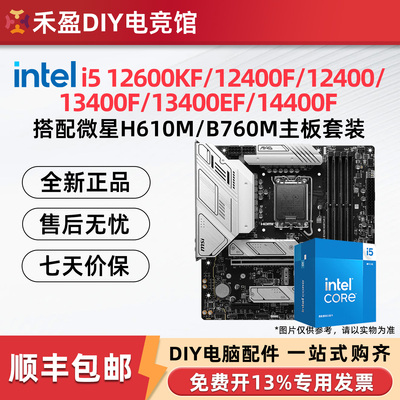 英特尔i5 12600KF/12400F/13400EF散片搭微星技嘉主板CPU套装