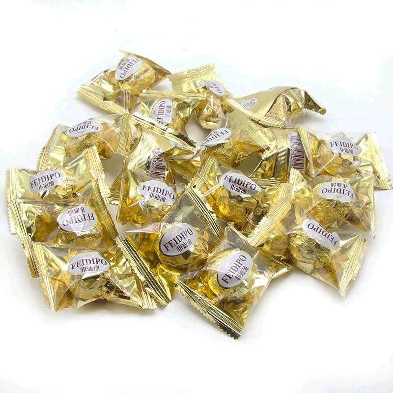 七夕情人节菲迪浦金沙果仁巧克力圆球锡纸夹心鲜花店蛋糕装饰