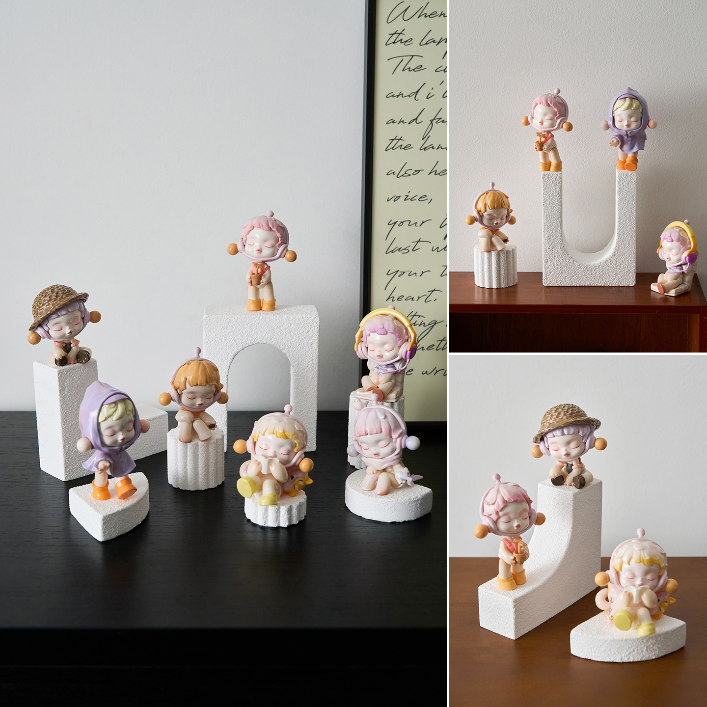 高级感石膏几何体手办装饰摆件