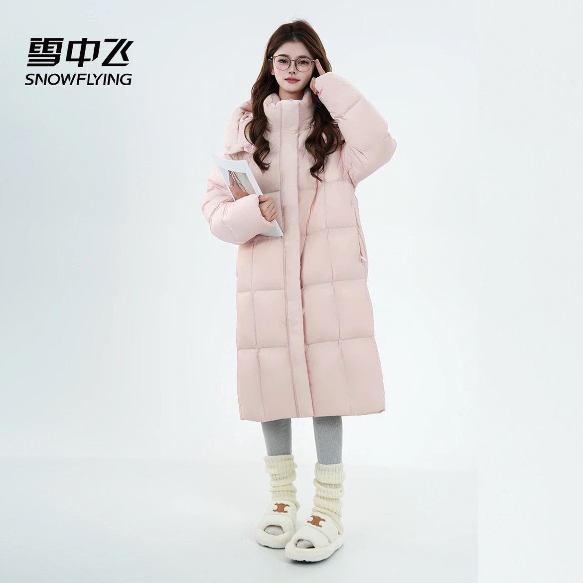 雪中飞长款羽绒服女款2025冬季新款韩版时尚温柔防风立领保暖外套