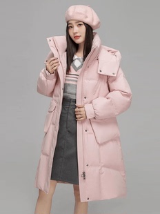 设计感女中长款 雪中飞羽绒服韩版 加厚过膝羽绒服时尚 爆款 保暖冬季