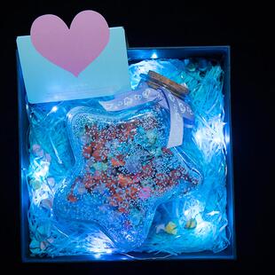 装满星星夜光许愿 瓶 DIY手工玻璃装520颗幸运星瓶子木塞全套成品