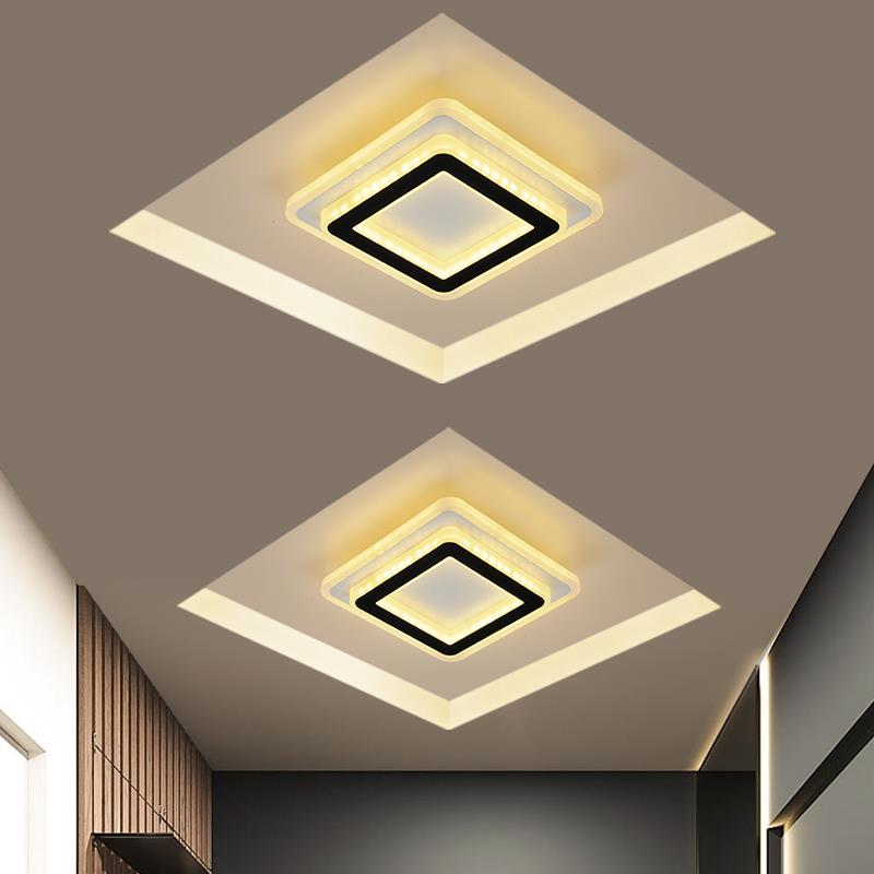 超薄走廊过道灯LED玄关入户小吸顶灯简约现代网红鹿头方形阳台灯