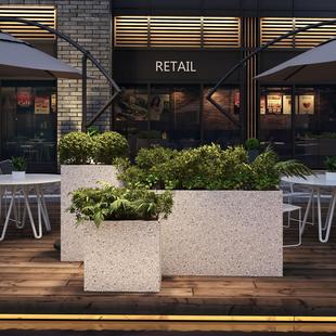 仿水磨石户外花箱隔断组合花池架庭院餐厅阳台花坛露天种植箱定制