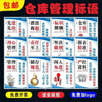 仓储管理标语仓库物料管理宣传牌八防人员岗位职责标识牌KT板制度