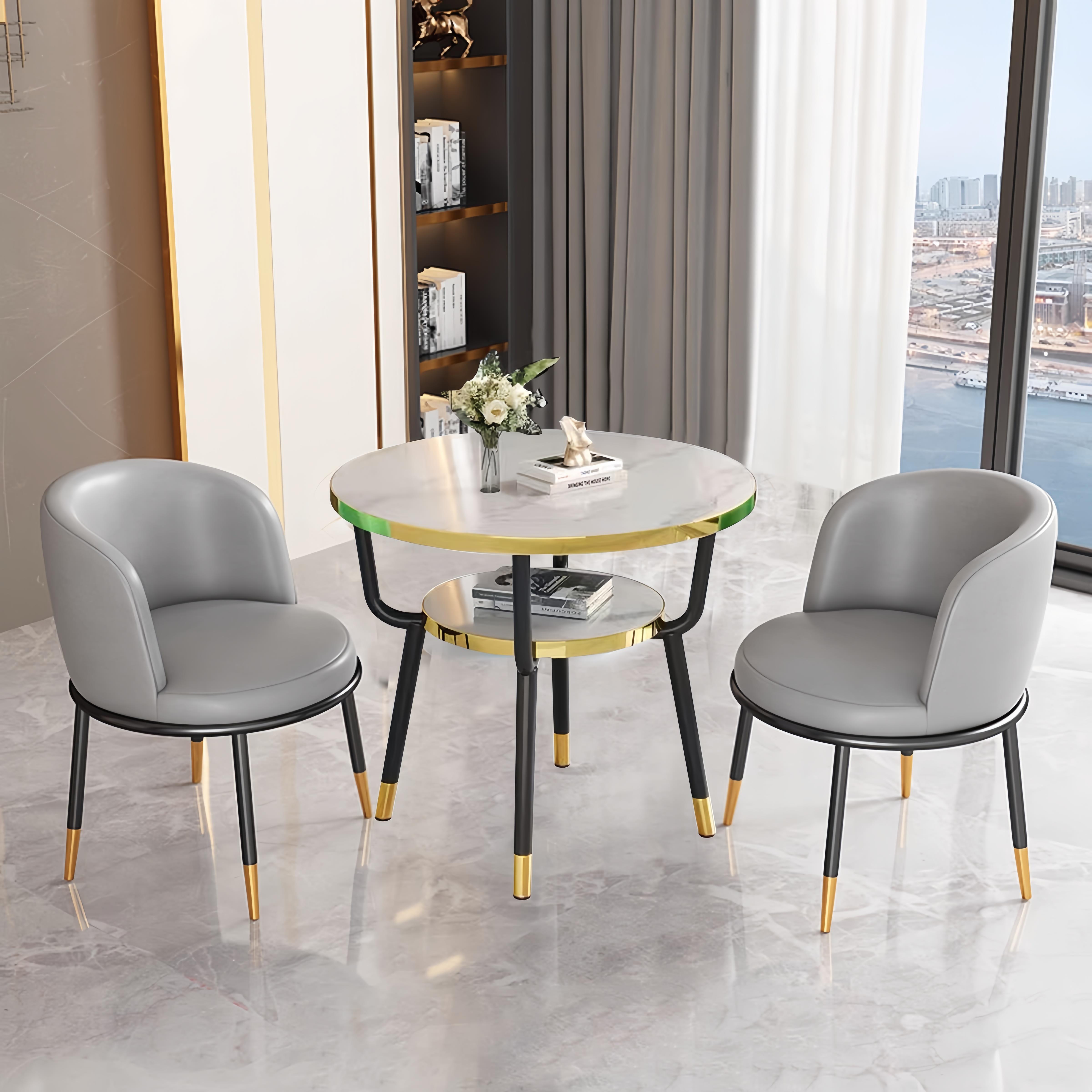 阳台小桌椅组合办公室洽谈小圆桌接待区茶几大厅会客桌子休闲餐桌