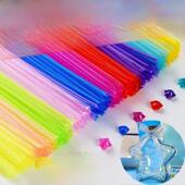 夜光折星星吸管DIY五角幸运星塑料管许愿瓶五角星折纸折星星软管