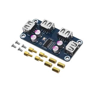 HUB集线器 4路USB2.0扩展板 模块 弹簧顶针式 树莓派 微雪 PC适用