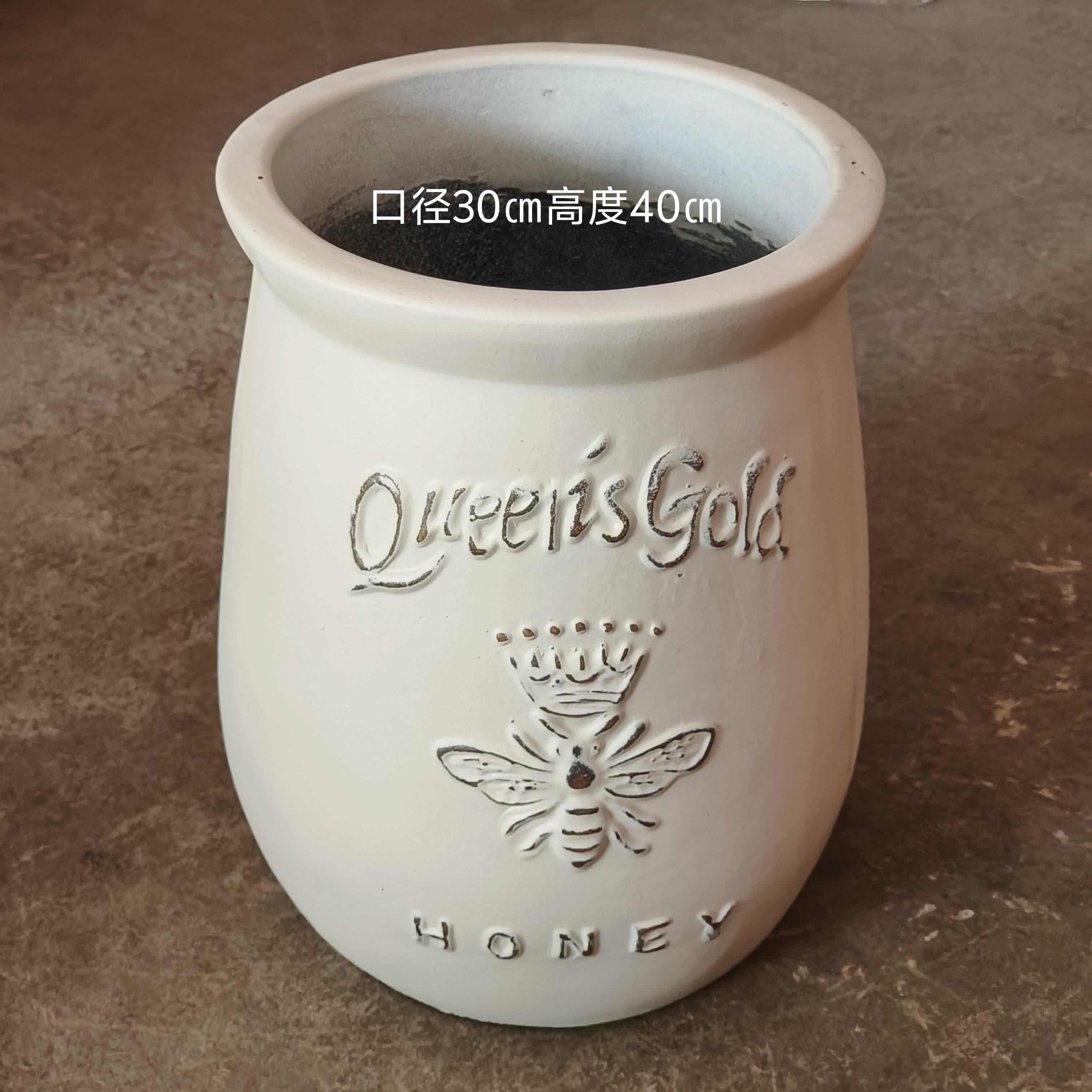新品上架红陶大口径粗陶浮雕蜜蜂罐子友盆花别墅庭院阳台摆放天然