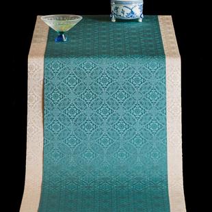 石明唐草纹锦茶垫经典 双面使用新中国风覆古桌旗布可达奢华宫廷风