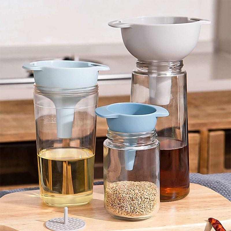 四合一塑料漏斗家用酒漏大小口径过滤网厨房加油倒酒细口长嘴漏斗