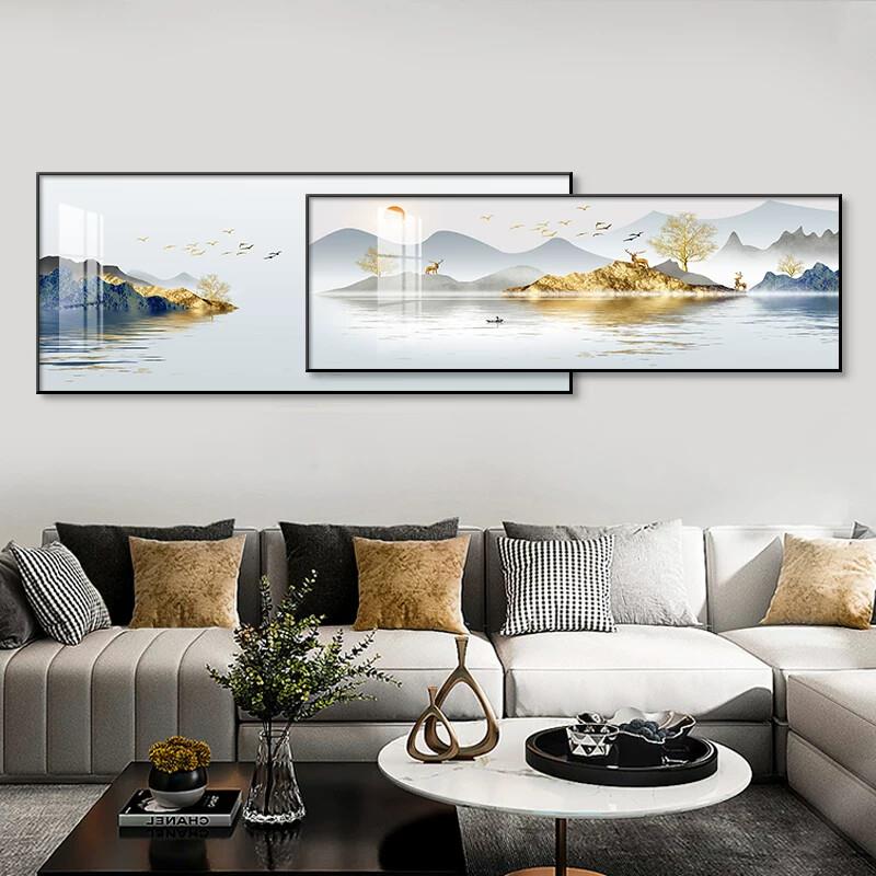 现代简约客厅装饰画大气北欧风格沙发背景墙轻奢高档挂画卧室壁画
