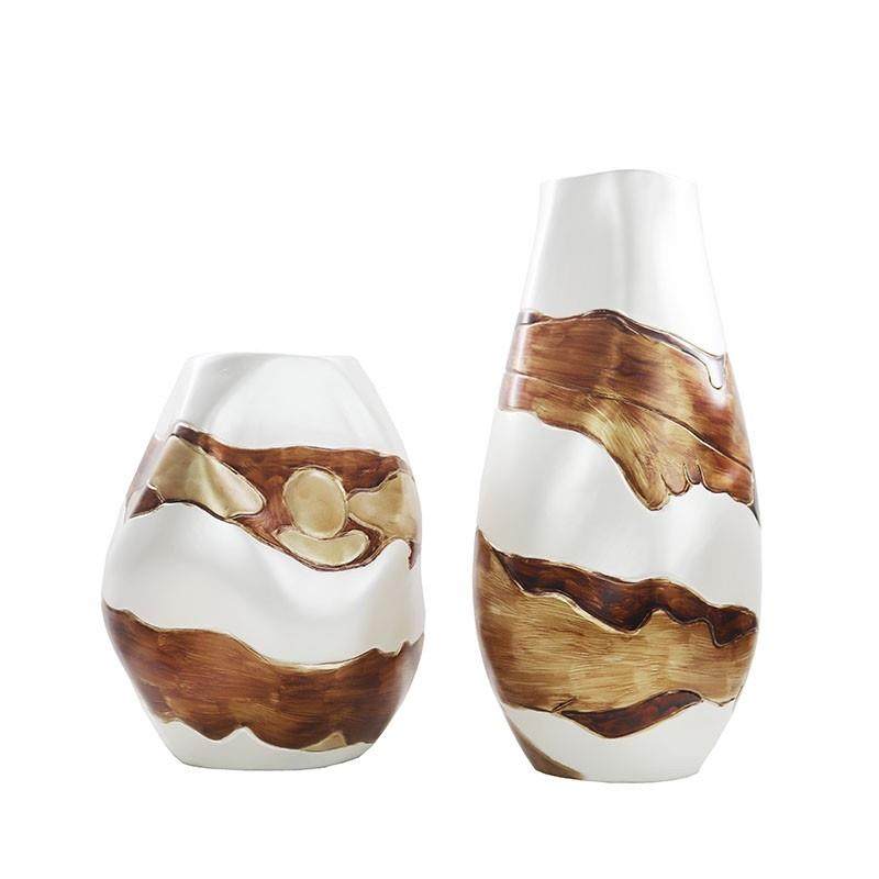 现代简约棕色异形树脂花瓶家居插花客厅摆件创意干花器软装工艺品,家居饰品,装饰摆件,淘宝优惠券,粉丝福利购,淘宝优惠卷