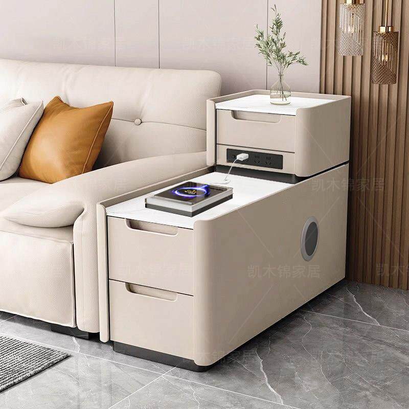 沙发边柜侧边柜轻奢岩板边几客厅家用角几简约现代茶水收纳柜超窄