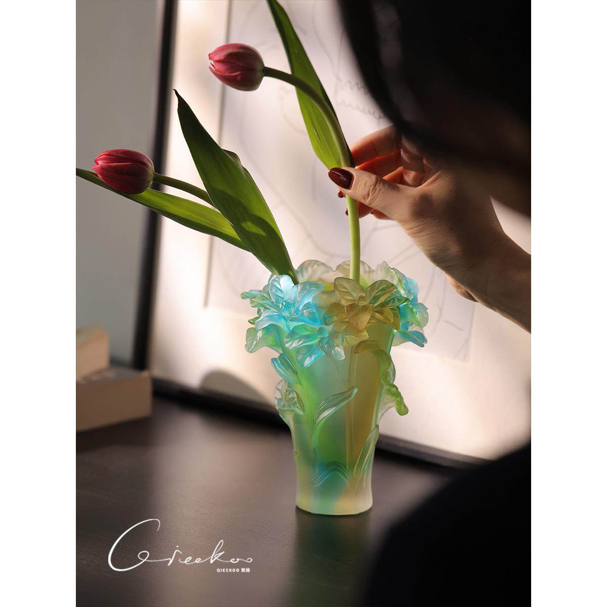 春光之家高端彩光豪华花瓶玻璃花器客厅新家居插花桌面艺术装饰品