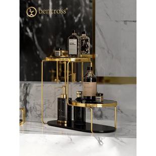 盥洗室梳妆台香水大理石储物架可访问豪华桌面化妆品和护肤品存储