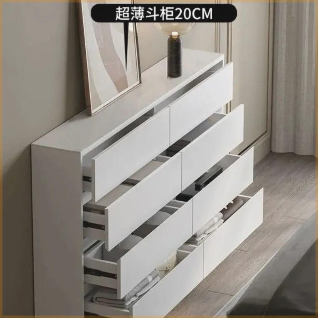 超薄斗柜20cm宽床尾卧室收纳25公分实木多层白色抽屉柜30卧极窄35