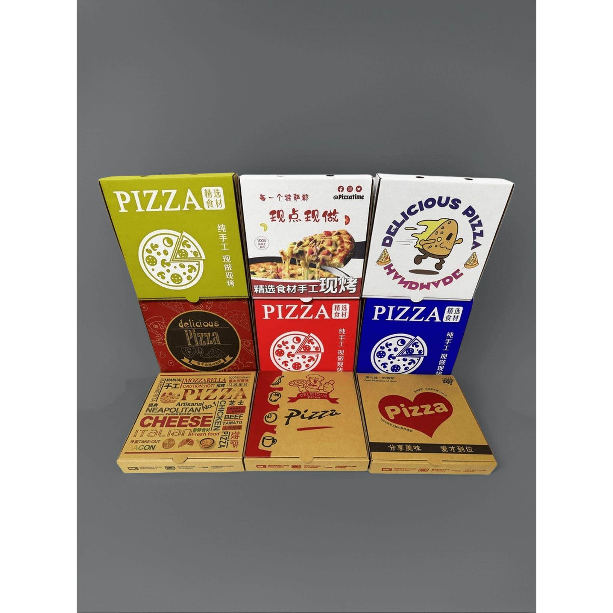 订制定做披萨盒子pizza盒比萨盒打包盒6寸7寸8寸9寸10寸12寸包邮