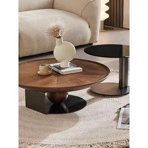 意式极简圆形飞碟茶几现代简约客厅家用小户型轻奢高级感2024新款