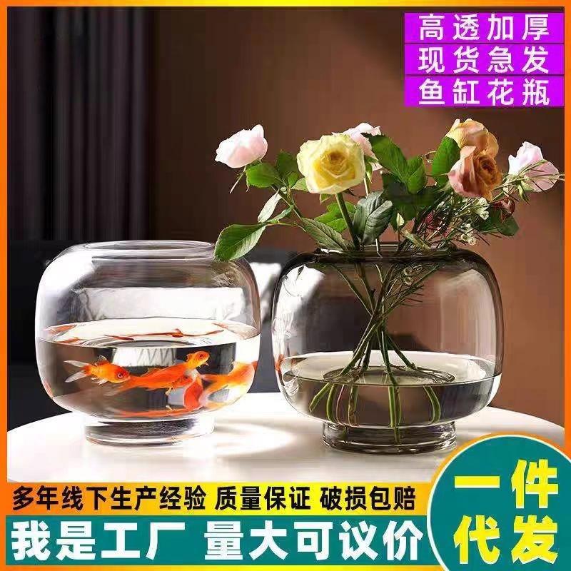ins风圆形大肚玻璃花瓶简
